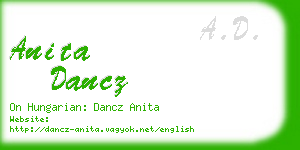 anita dancz business card